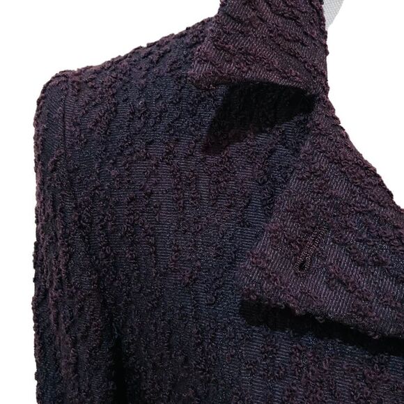 Ann Freedberg lined purple nubby texture jacket pea coat notched collar size 6 - Picture 6 of 12